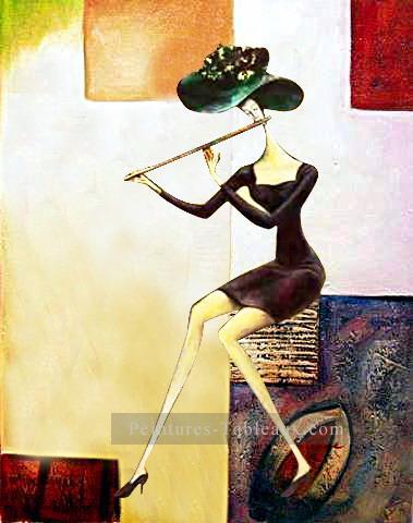 femme à la flûte décorative originale Peintures à l'huile